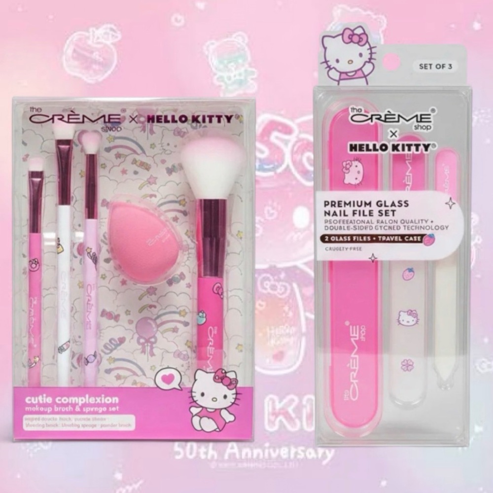 2ct Hello Kitty X The Crème Shop Brush Set and Nail File Set BNIB